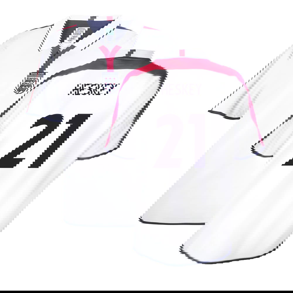 England 2004 Retro Football Shirt (Heskey 21)