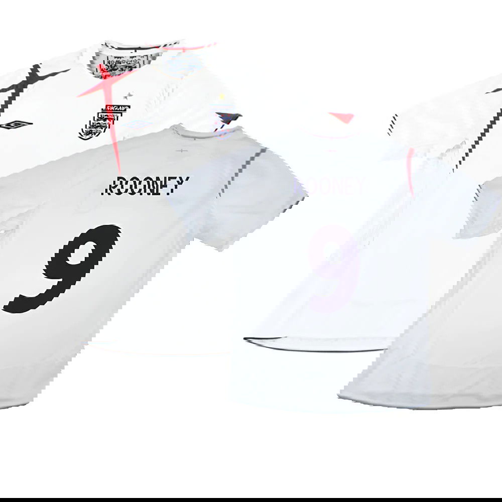 England 2006-08 Home Shirt (XL) (Excellent) (ROONEY 9)