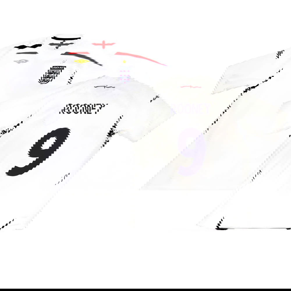 England 2007-09 Home Shirt (2XL) (Excellent) (ROONEY 9)