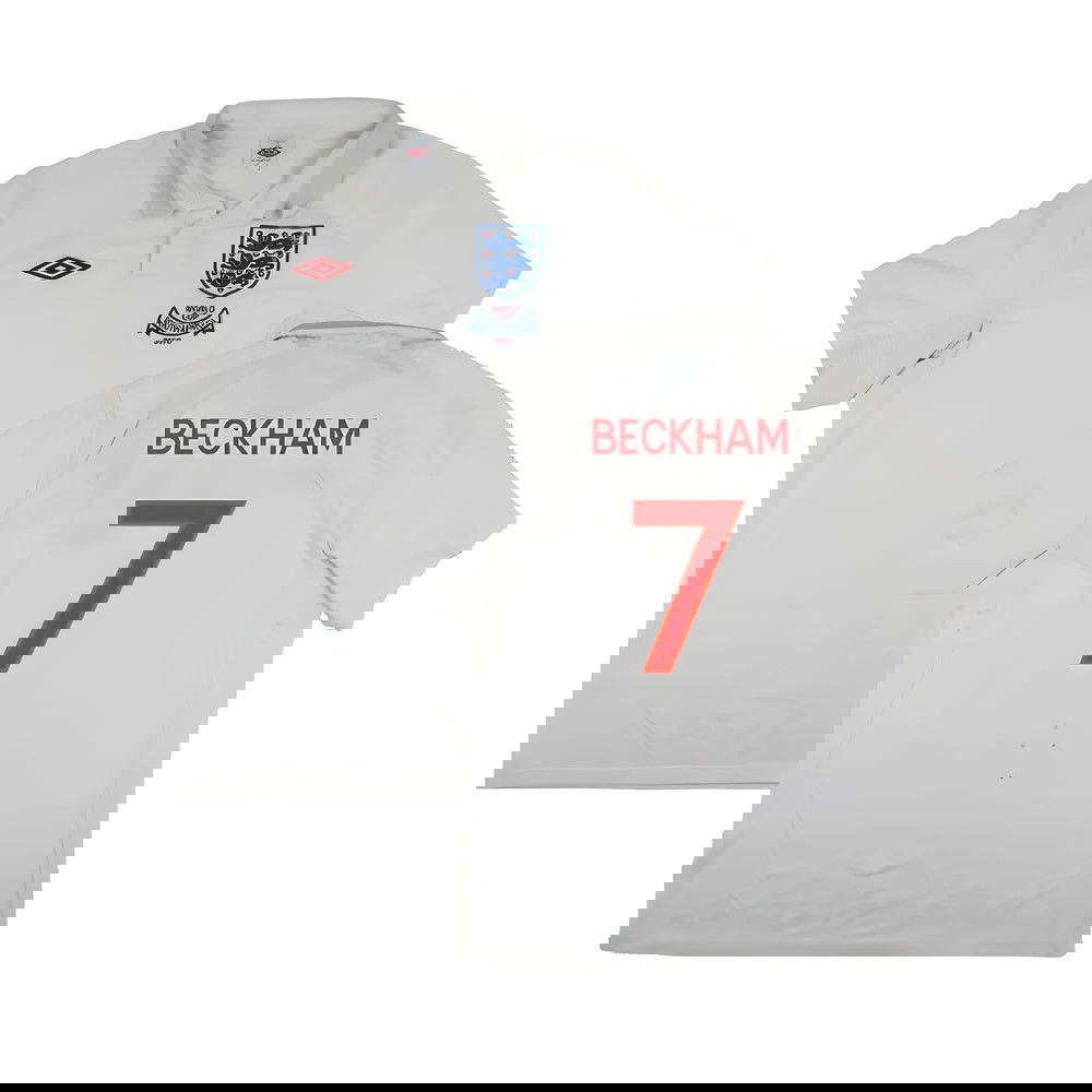 England 2009-10 World Cup Home shirt (XL) (Very Good) (BECKHAM 7)