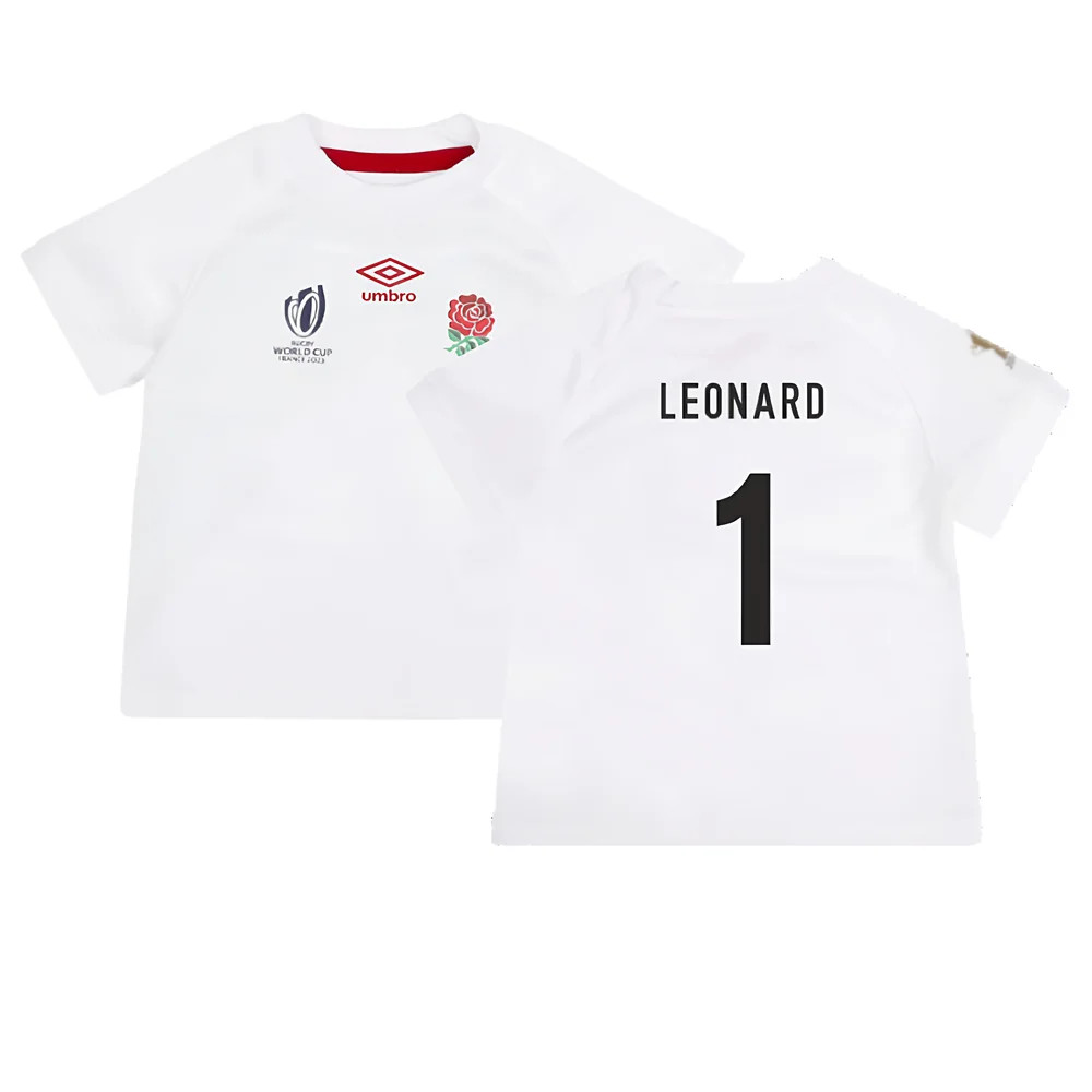England RWC 2023 Home Replica Rugby Baby Kit (Leonard 1)