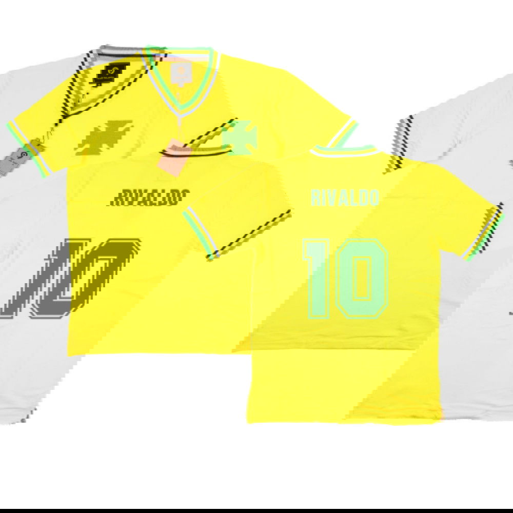 False Nein Brazil Home Football Shirt (RIVALDO 10)