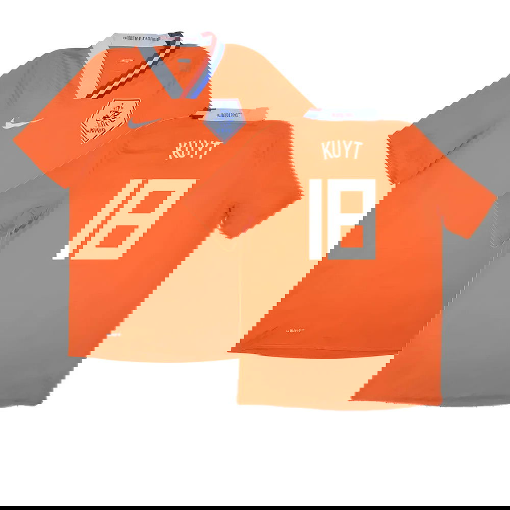 Holland 2008-10 Home Shirt ((Excellent) M) (Kuyt 18)