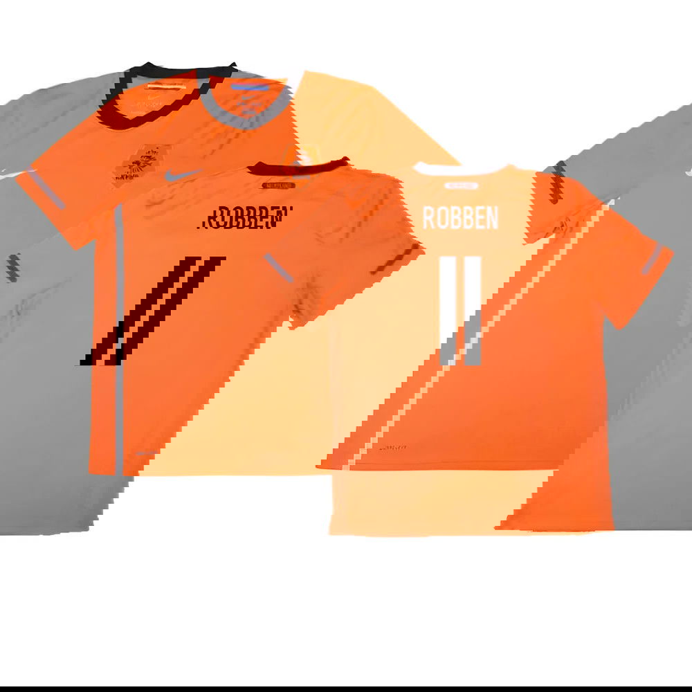 Holland 2010-11 Home Shirt ((Excellent) S) (Robben 11)