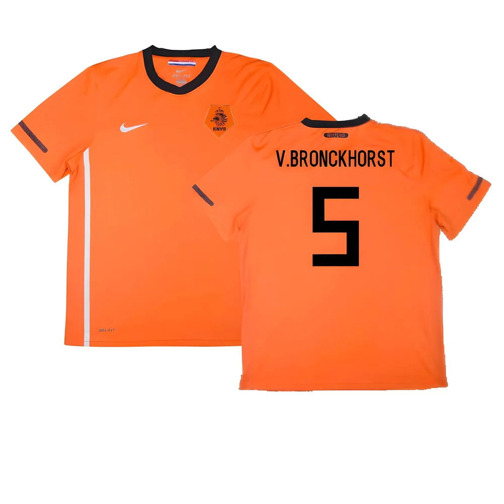 Holland 2010-11 Home Shirt ((Excellent) S) (V.Bronckhorst 5)