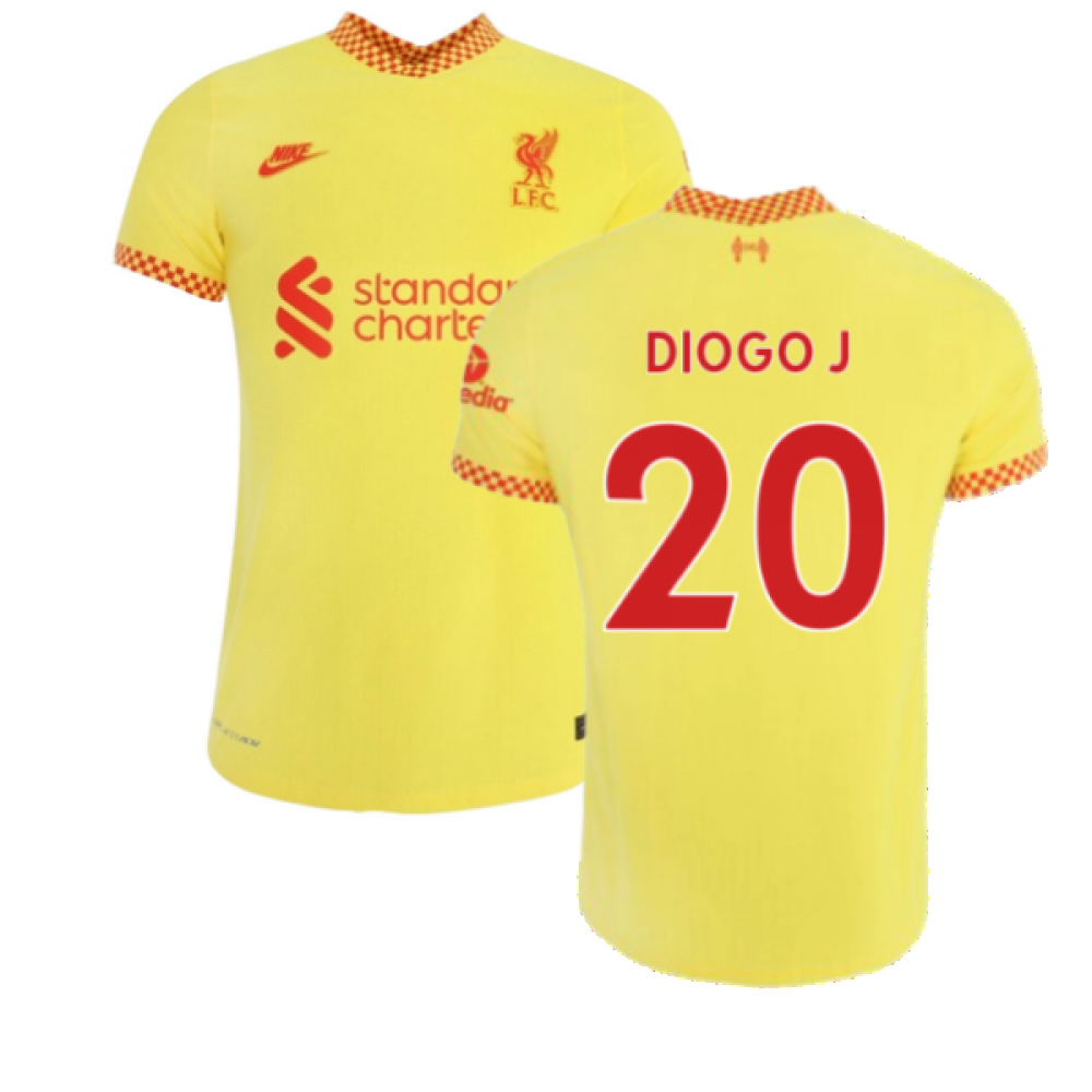 Liverpool Men's Nike Yellow 2021-2022 3Rd Shirt (Diogo J 20)