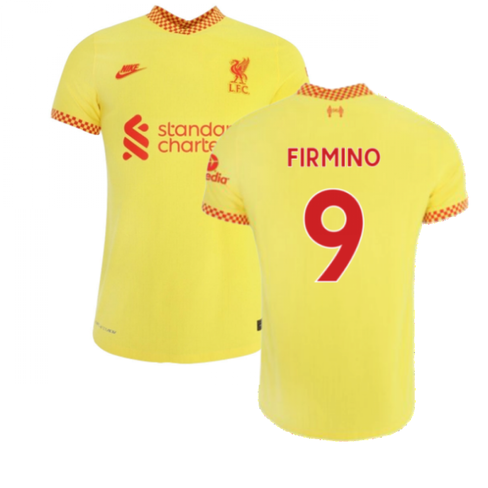 Liverpool Men's Nike Yellow 2021-2022 3Rd Shirt (Firmino 9)