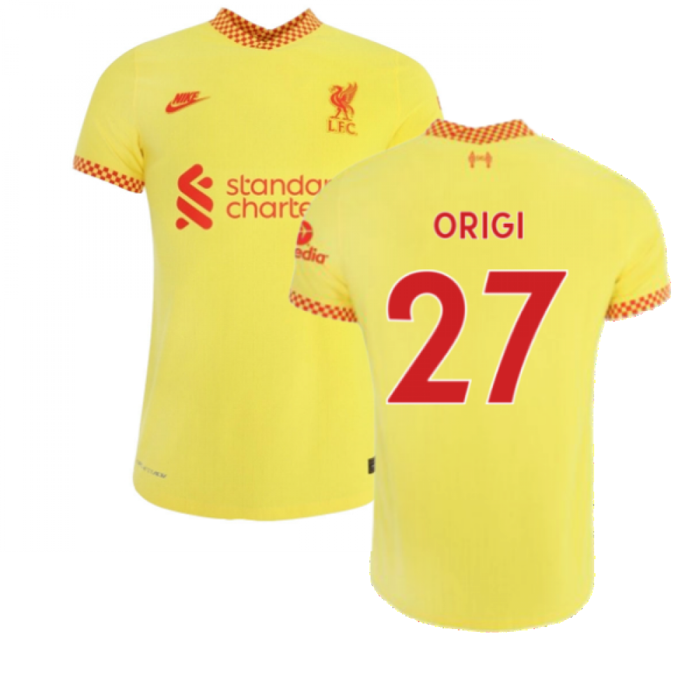Liverpool Men's Nike Yellow 2021-2022 3Rd Shirt (Origi 27)