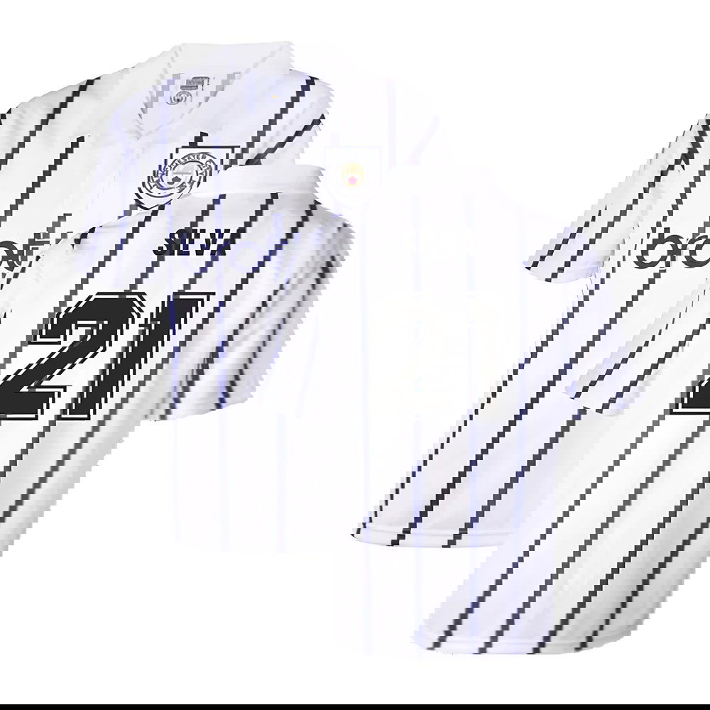 Manchester City 1993 Away Retro Football Shirt (SILVA 21)