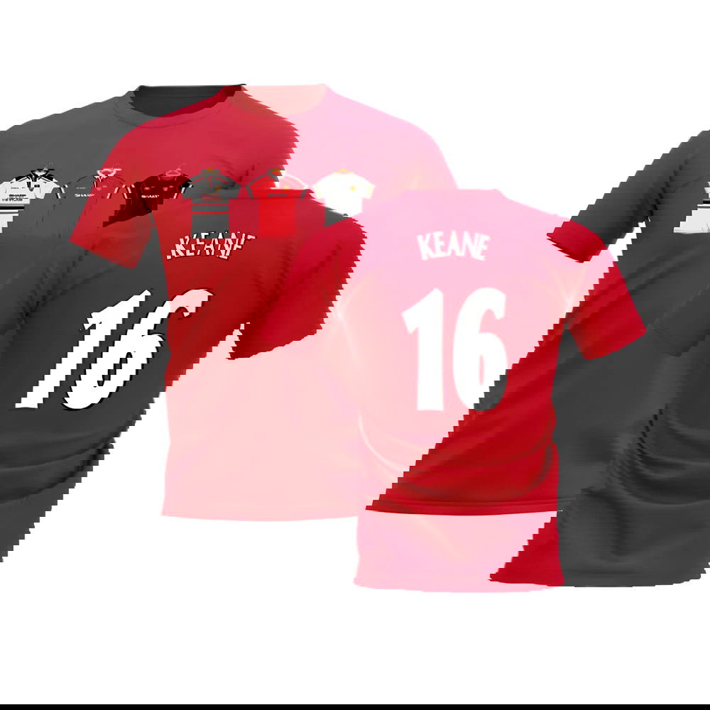 Manchester United 1998-1999 Retro Shirt T-shirt (Red) (Keane 16)