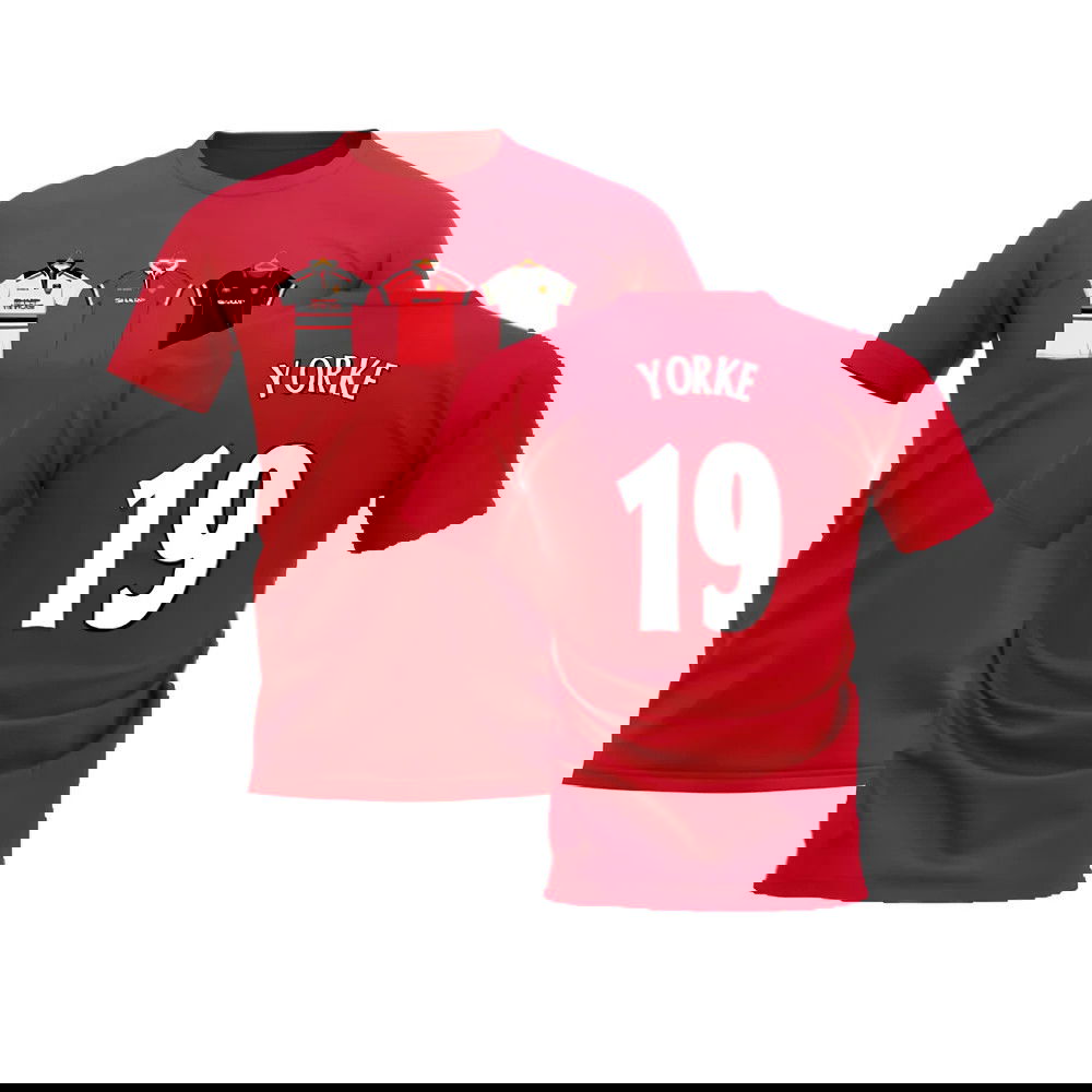 Manchester United 1998-1999 Retro Shirt T-shirt (Red) (Yorke 19)