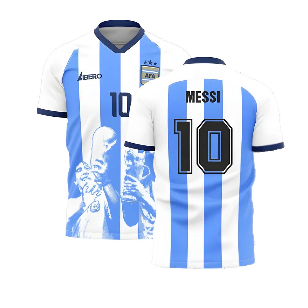 Messi x Maradona Argentina World Cup Tribute Shirt (MESSI 10)