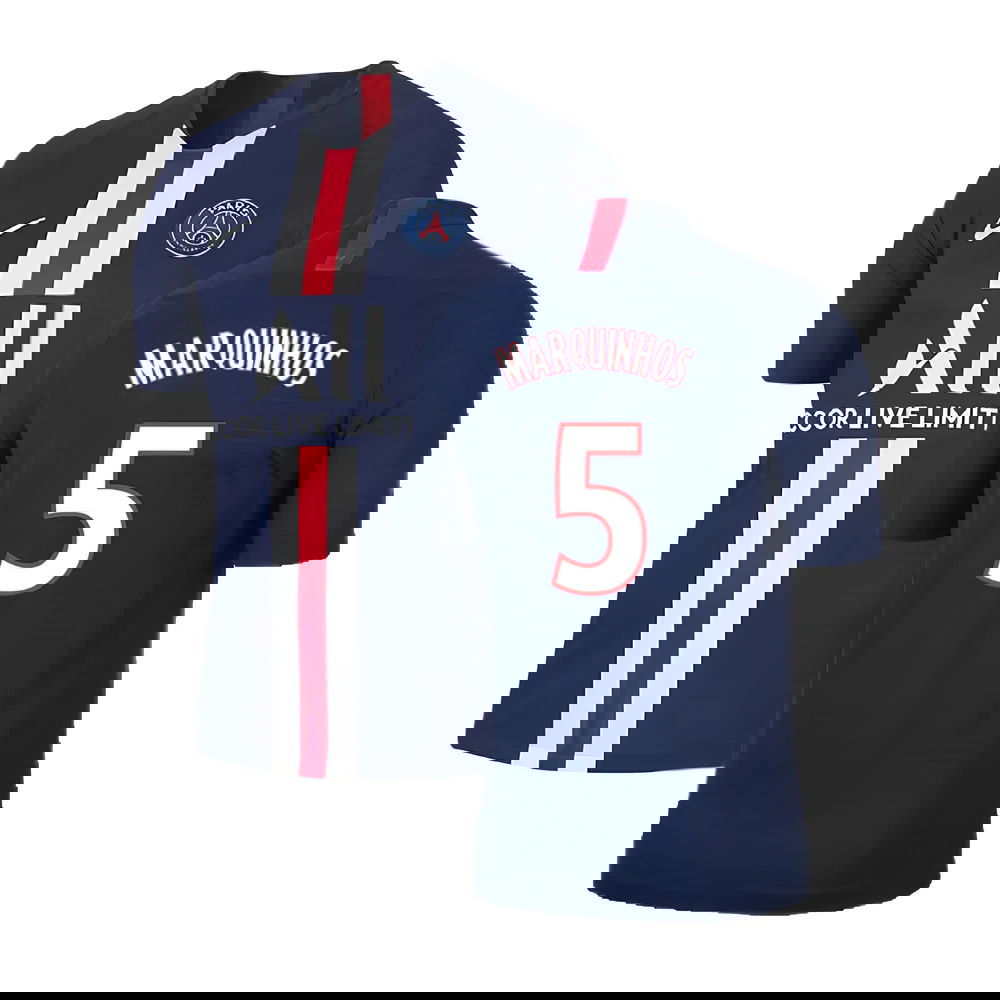 PSG 2019-20 Home Nike Vaporknit Shirt ((Mint) S) (MARQUINHOS 5)