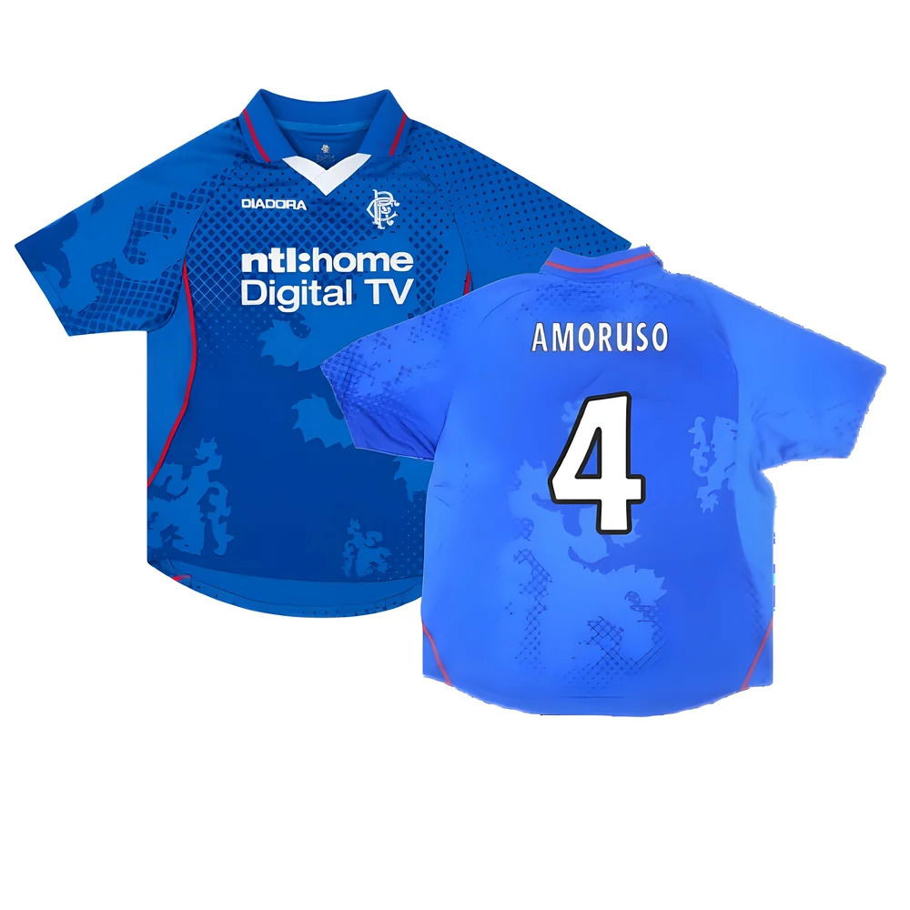 Rangers 2002-03 Home Shirt ((Very Good) XL) (Amoruso 4)
