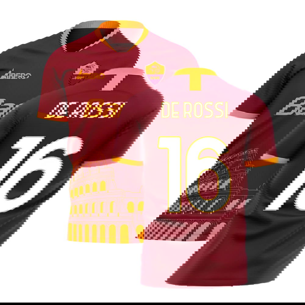 Roma 2025-2026 Home Concept Football Kit (Libero) (DE ROSSI 16)