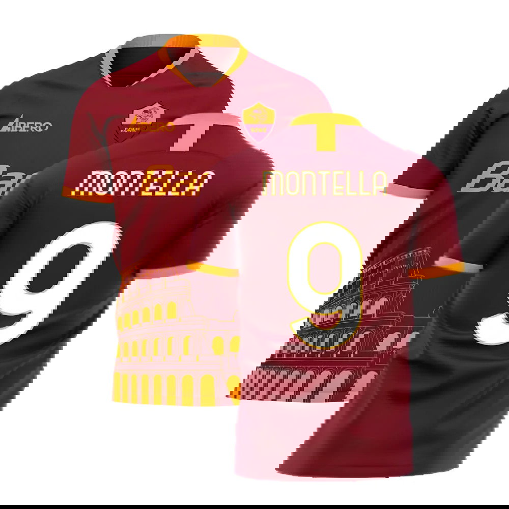 Roma 2025-2026 Home Concept Football Kit (Libero) (MONTELLA 9)