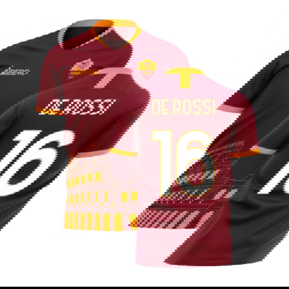Roma 2025-2026 Home Concept Football Kit (Libero) - No Sponsor (DE ROSSI 16)