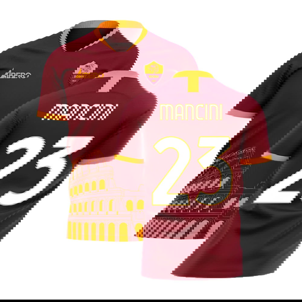 Roma 2025-2026 Home Concept Football Kit (Libero) - No Sponsor (MANCINI 23)