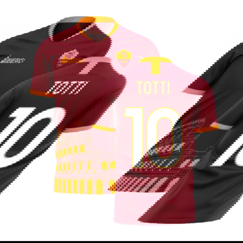 Roma 2025-2026 Home Concept Football Kit (Libero) - No Sponsor (TOTTI 10)