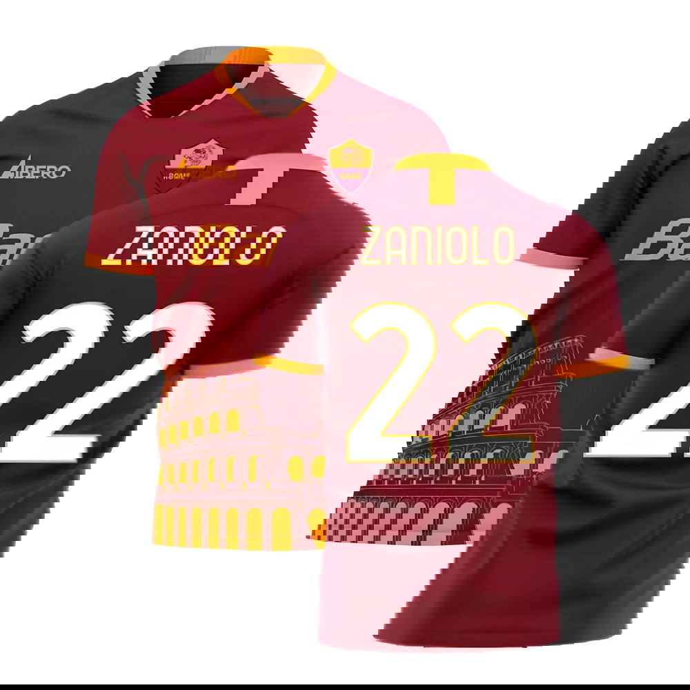 Roma 2025-2026 Home Concept Football Kit (Libero) (ZANIOLO 22)