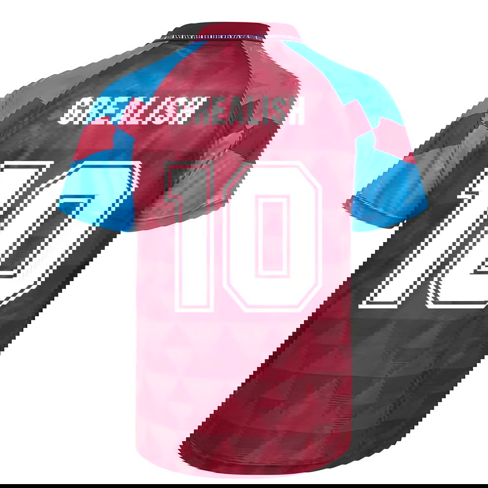 Score Draw Aston Villa 1990 Retro Football Shirt (Grealish 10)