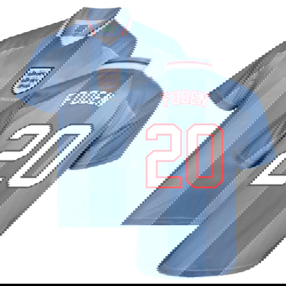 Score Draw England 1996 Away Euro Championship Retro Football Shirt (Foden 20)
