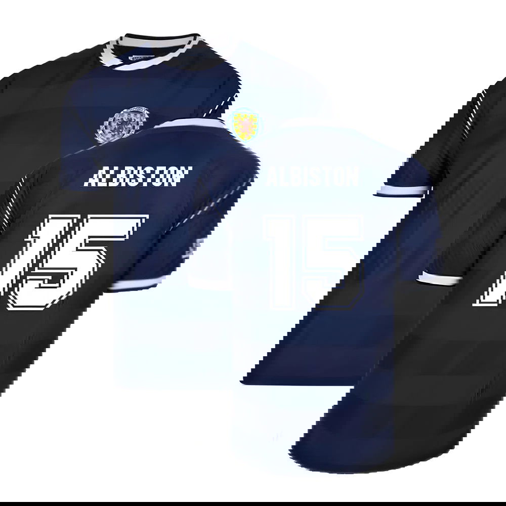 Score Draw Scotland 1986 Retro Football Shirt (Albiston 15)