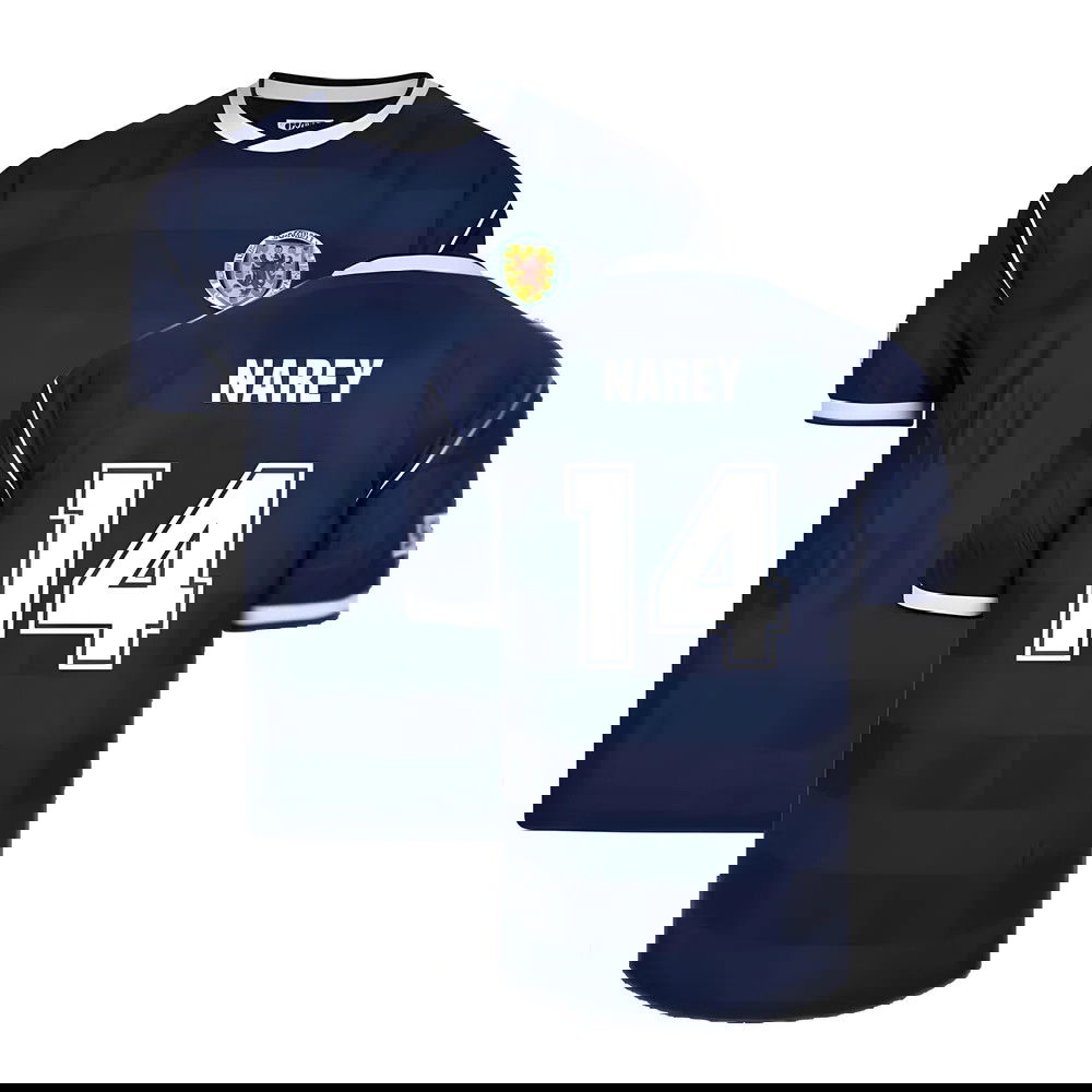 Score Draw Scotland 1986 Retro Football Shirt (Narey 14)