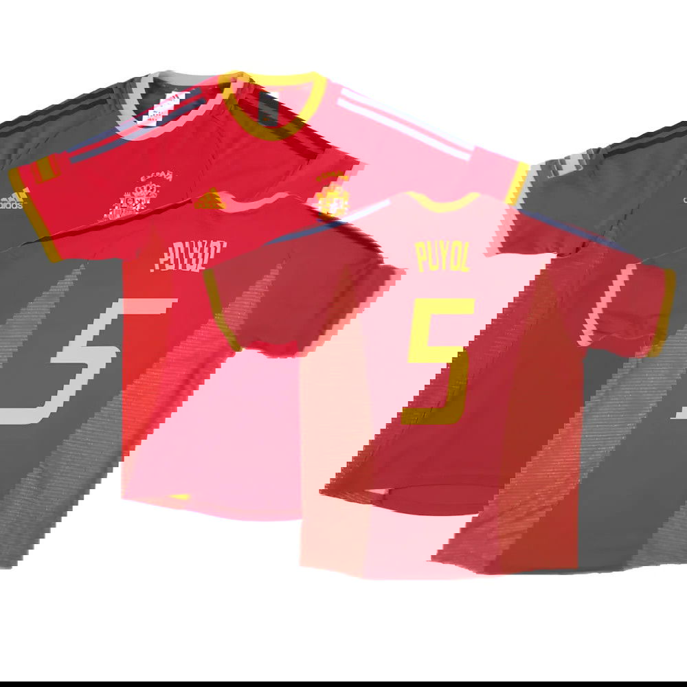 Spain 2002-04 Home Shirt ((Good) XL) (Puyol 5)
