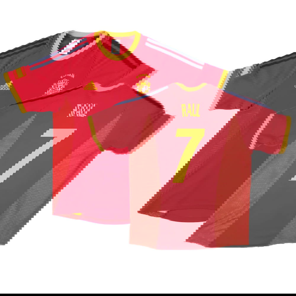 Spain 2002-04 Home Shirt ((Good) XL) (Raul 7)
