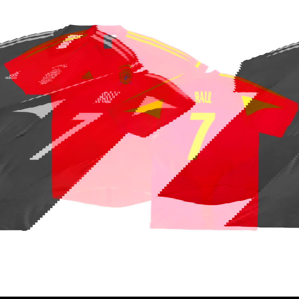 Spain 2004-06 Home Shirt ((Very Good) XL) (Raul 7)