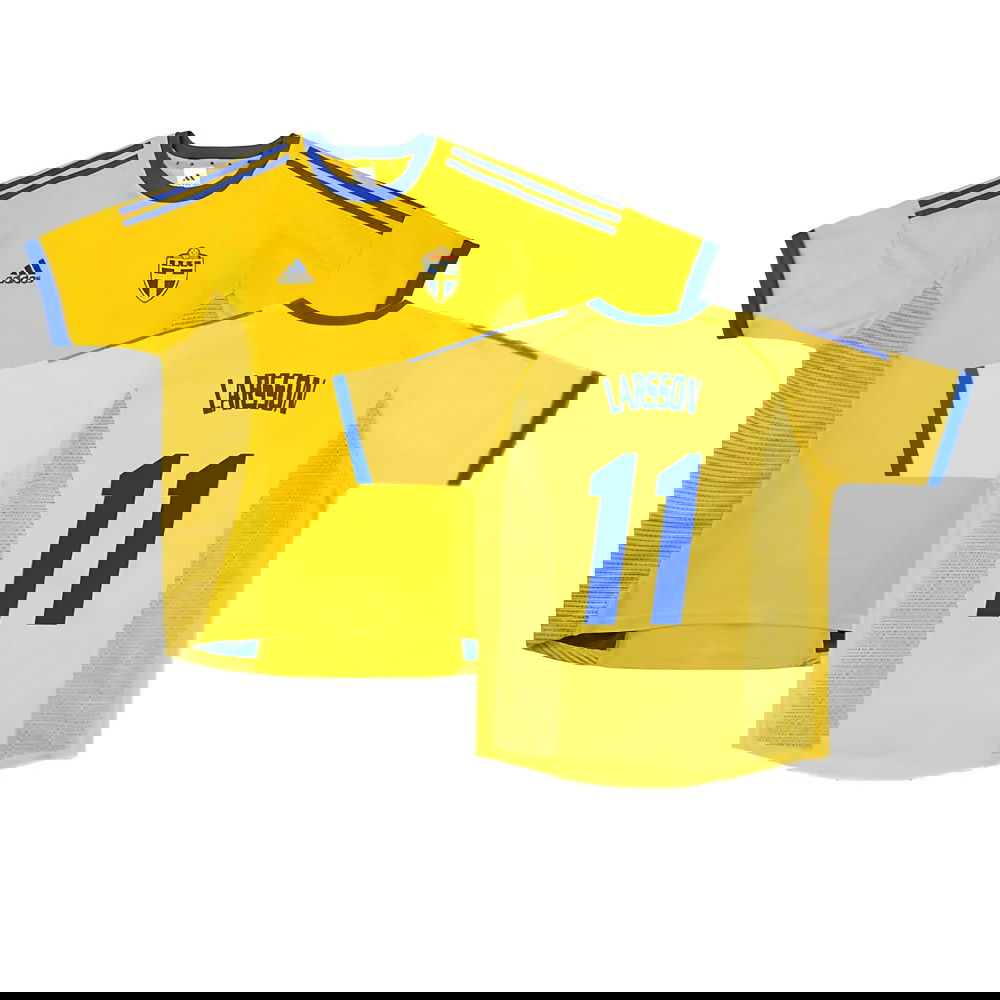 Sweden 2002-03 Home Shirt ((Very Good) S) (Larsson 11)