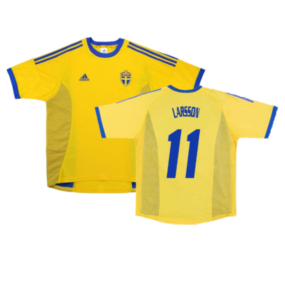Sweden 2002-03 Home Shirt ((Very Good) S) (Larsson 11)