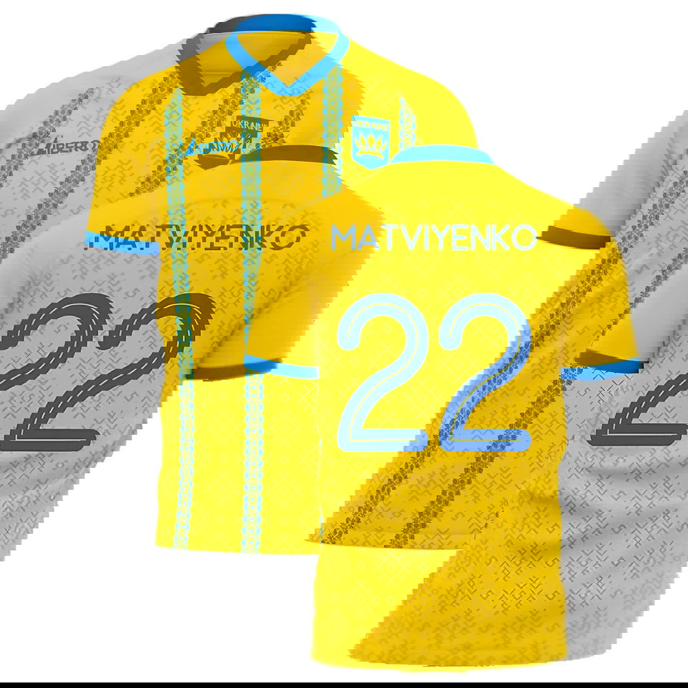 Ukraine 2025-2026 Home Concept Football Kit (Libero) (MATVIYENKO 22)