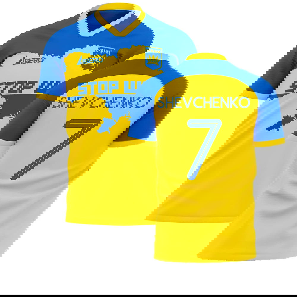 Ukraine Stop War Concept Football Kit (Libero) - Yellow (SHEVCHENKO 7)