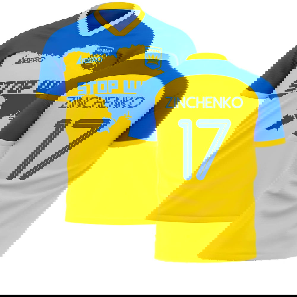 Ukraine Stop War Concept Football Kit (Libero) - Yellow (ZINCHENKO 17)