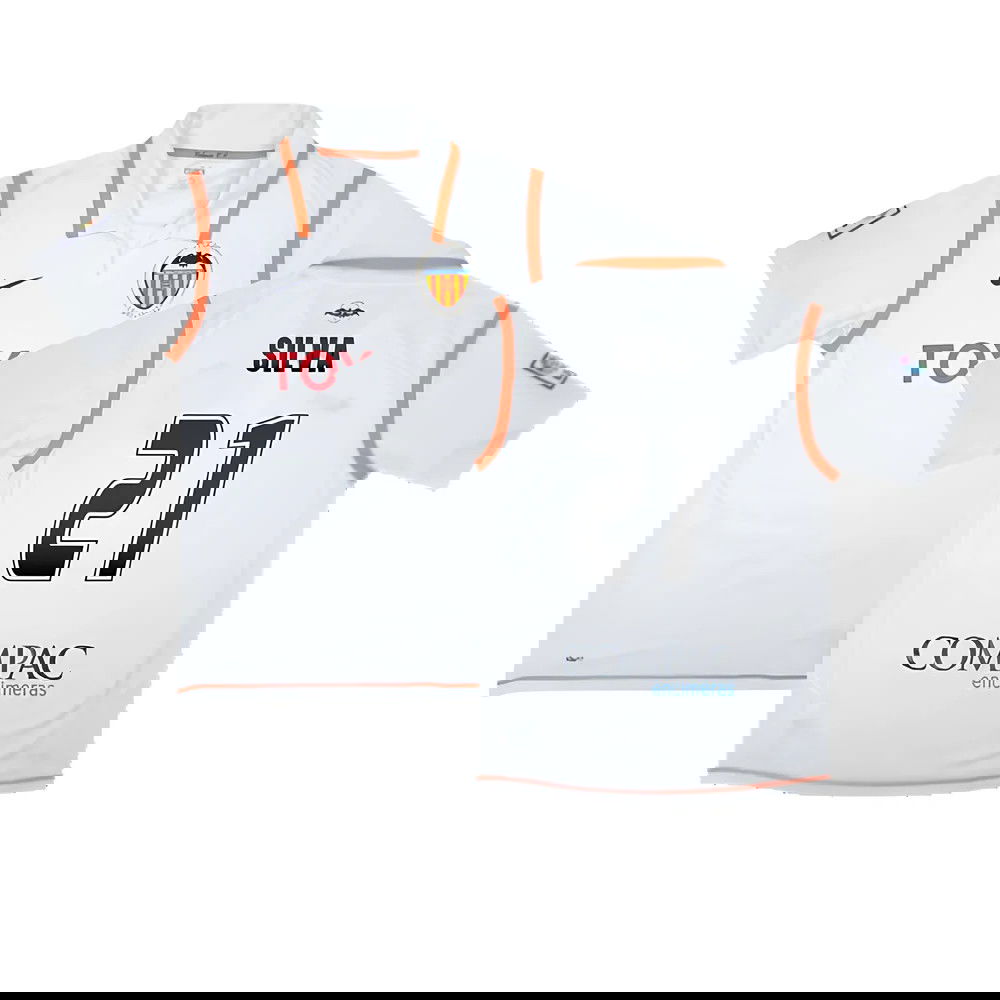 Valencia 2007-08 Home Shirt ((Excellent) S) (Silva 21)