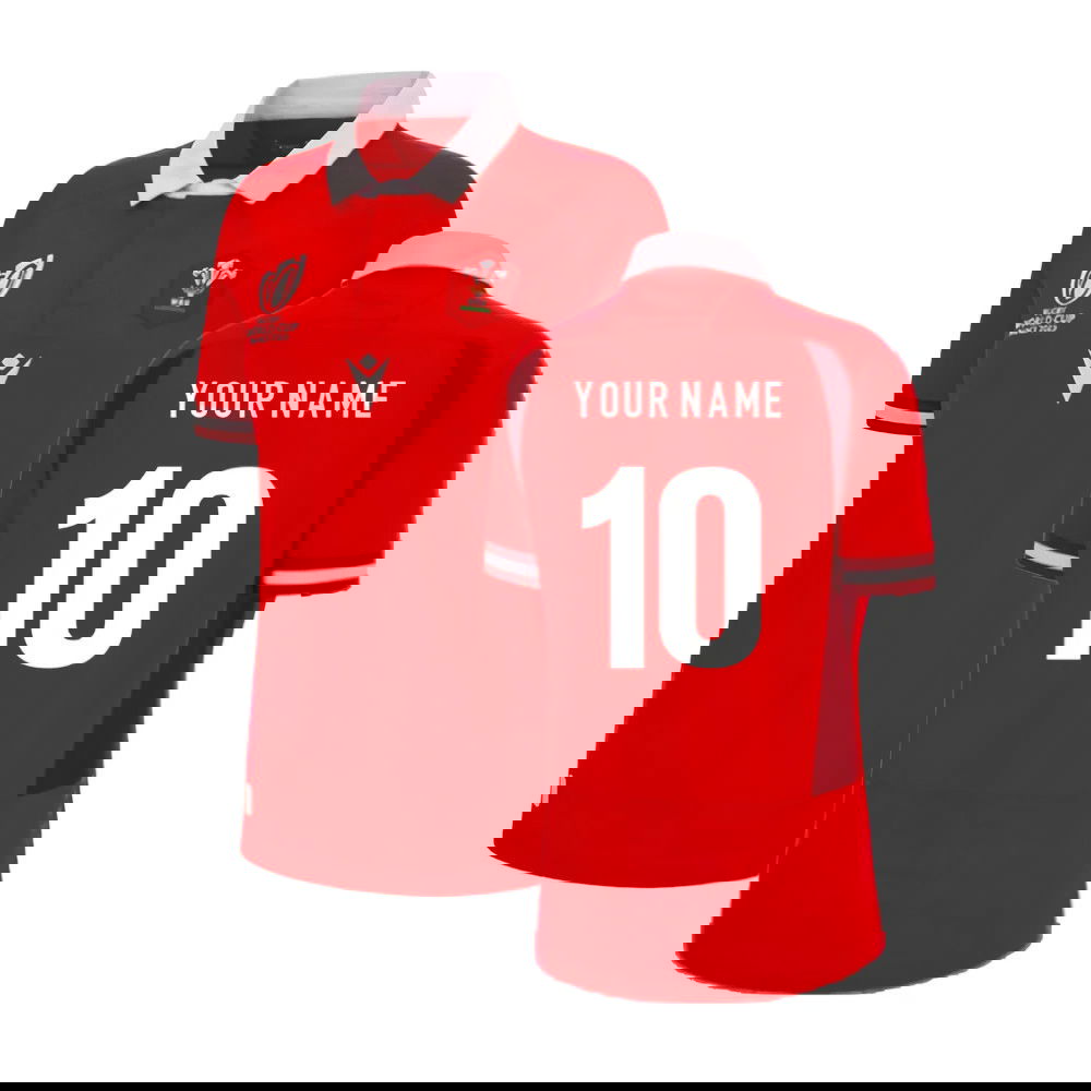 Wales RWC 2023 WRU Home Rugby Shirt (Ladies) (Your Name)