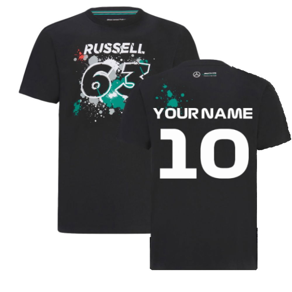 2022 Mercedes George Russell #63 T-Shirt (Black) (Your Name)
