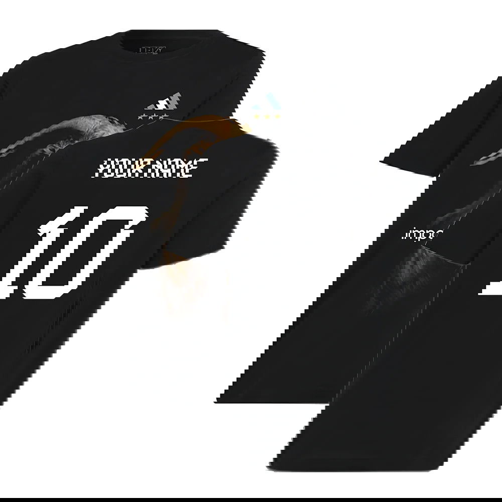 Messi Football GOAT Graphic Tee (Black) - Kids (Your Name)