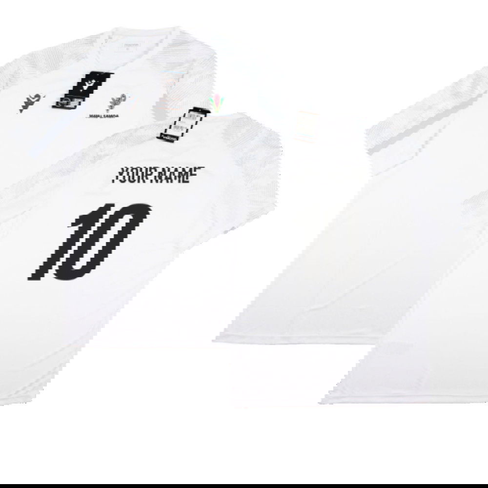 2023-2024 Samoa Rugby Poly Dry Shirt (White) (Your Name)
