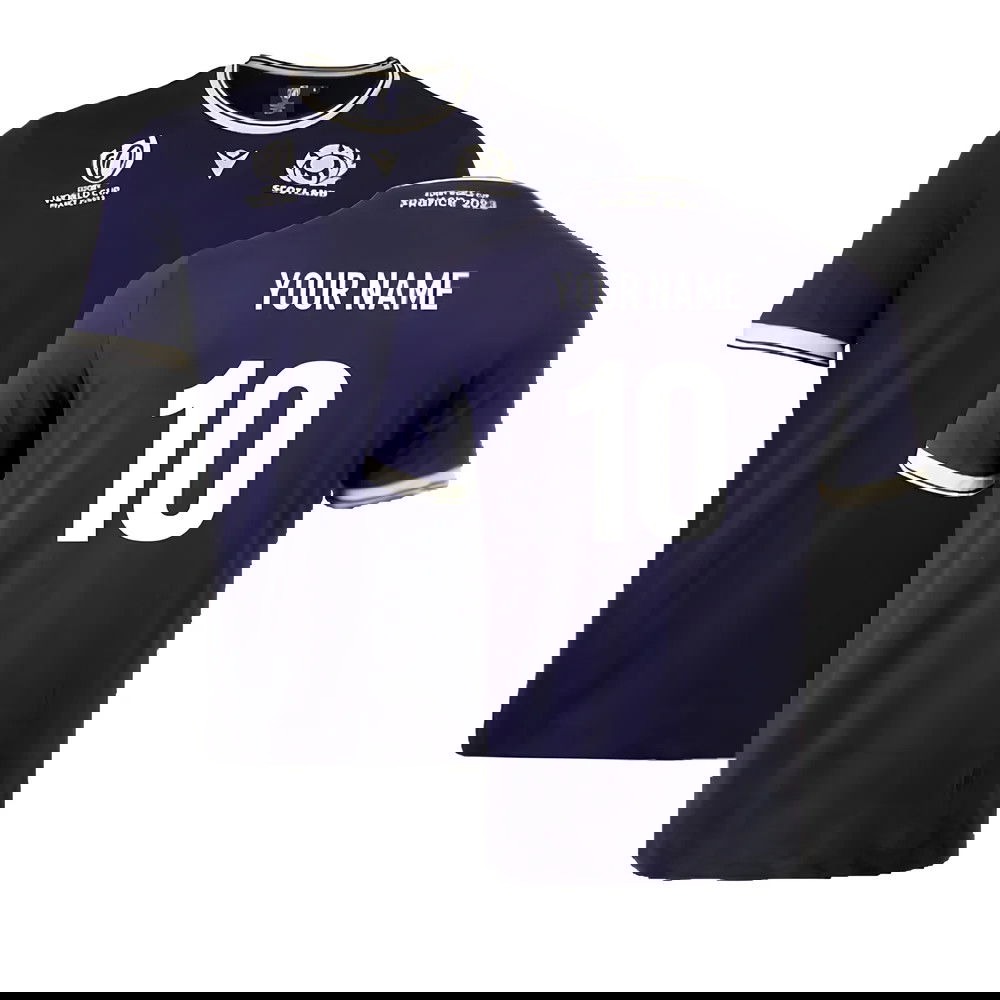 Scotland Mens RWC 2023 Cotton T-Shirt - Navy (Your Name)