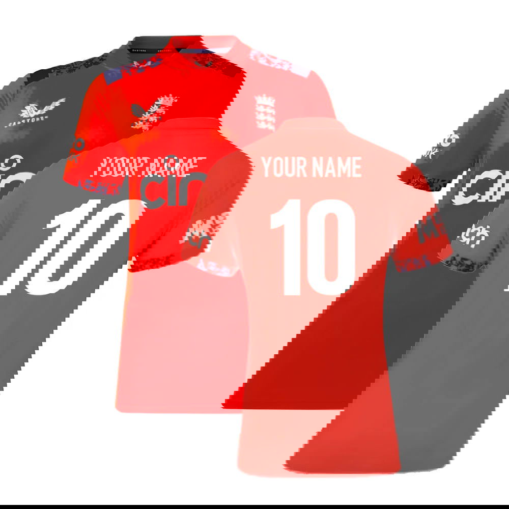 2024 England Cricket T20 Replica S/S T-Shirt (Womens) (Your Name)