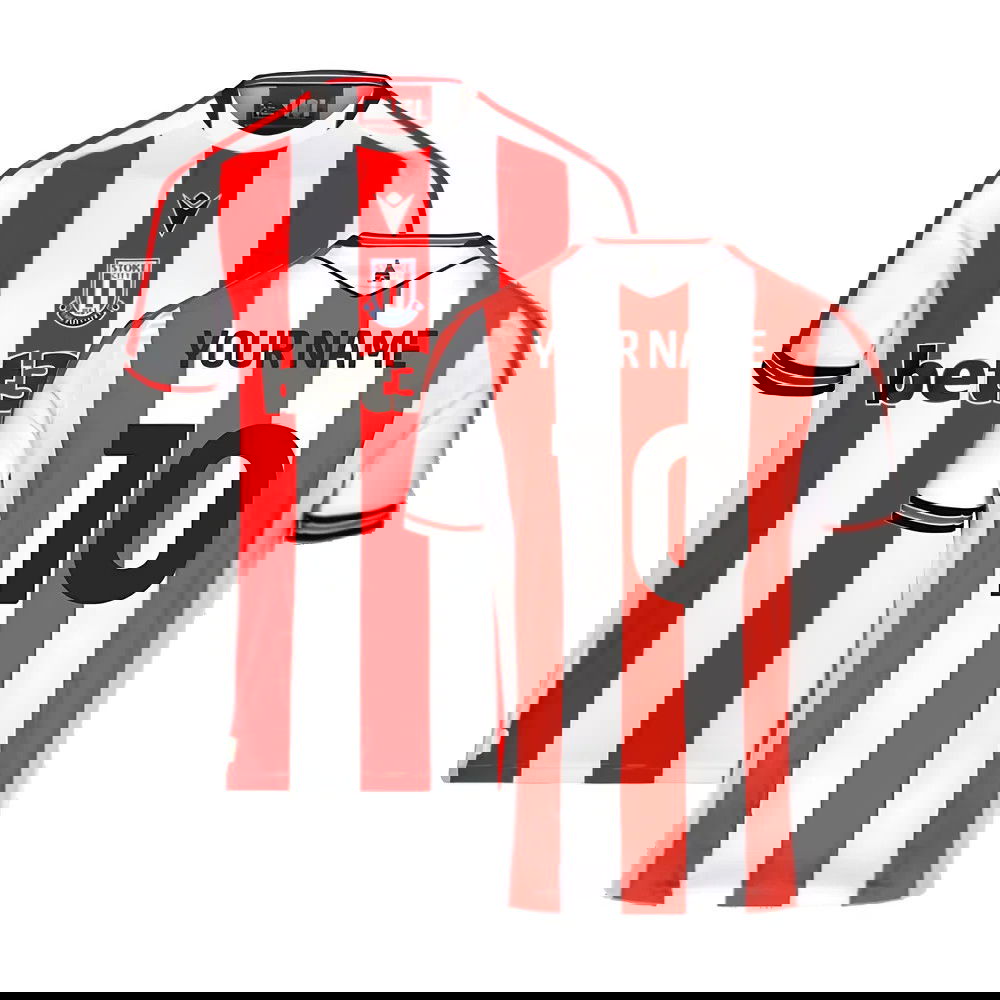 2024-2025 Stoke City Home Long Sleeve Shirt (Your Name)