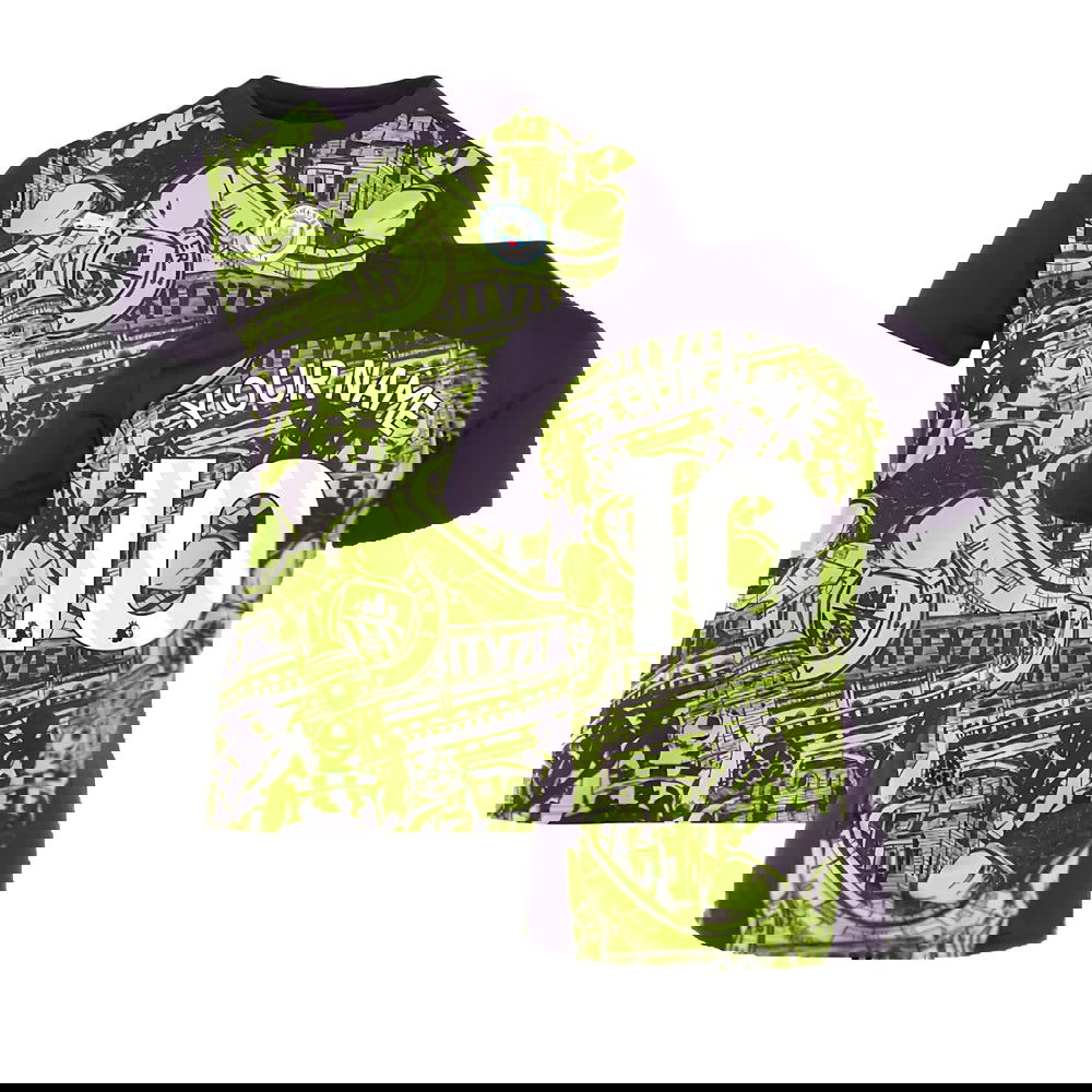 2024-2025 Man City Pre-Match Shirt (Yellow Glow) - Womens (Your Name)