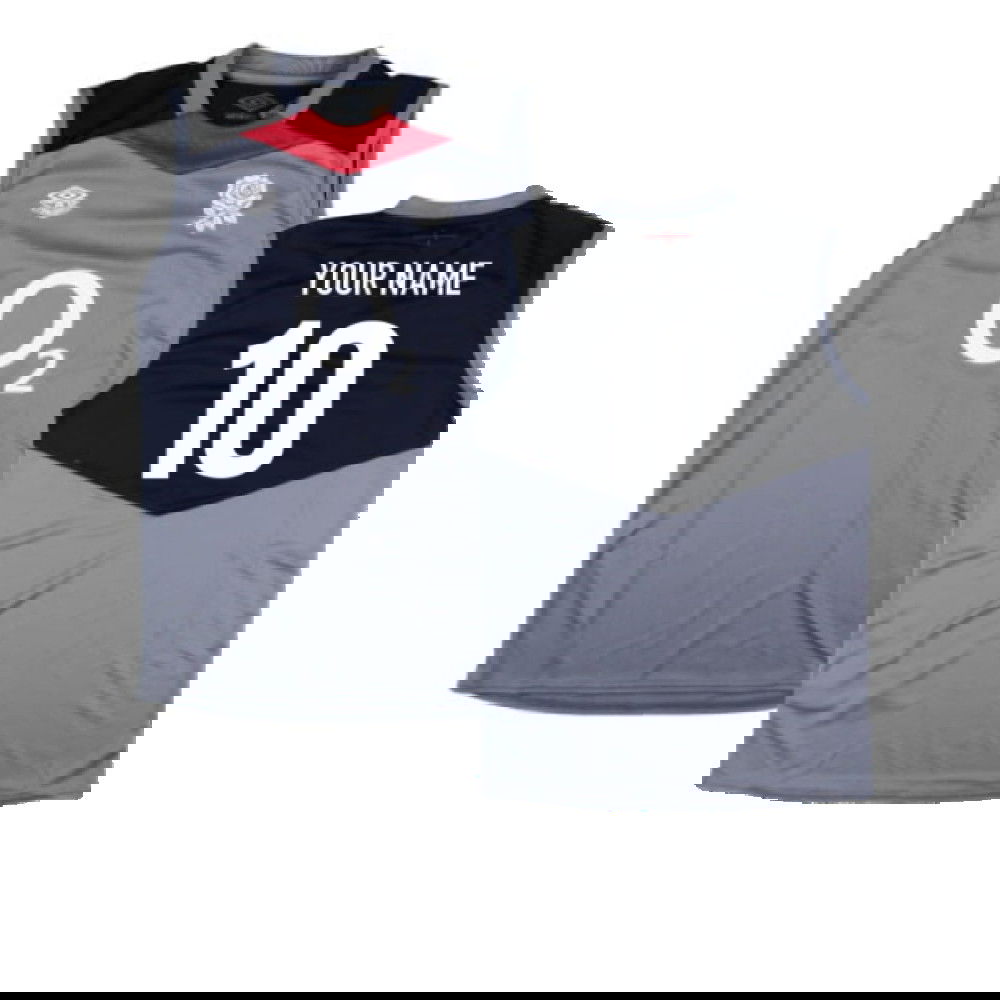 2024-2025 England Rugby Sleeveless Jersey O2 (Grey) - Kids (Your Name)