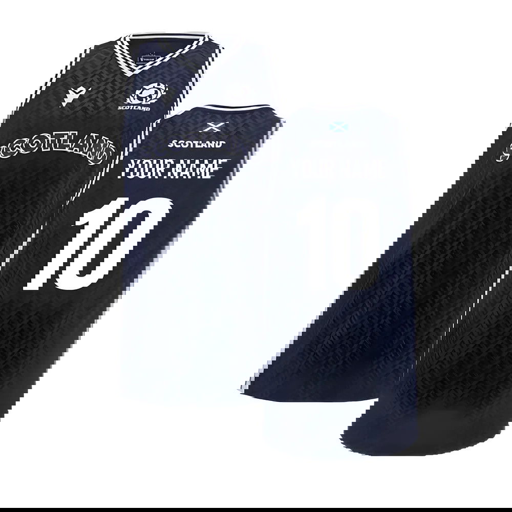2024-2025 Scotland Rugby Basketball Singlet (Navy) - Kids (Your Name)