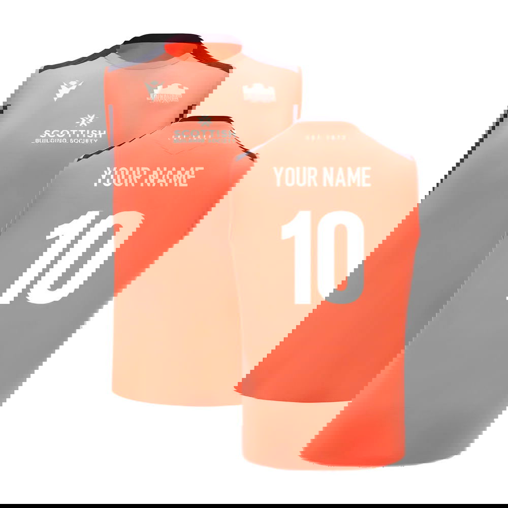 2024-2025 Edinburgh Rugby Sleeveless Jersey (Orange) (Your Name)