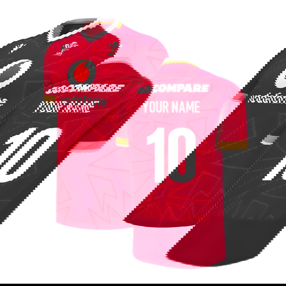 2024-2025 Wales Rugby Home Pathway Pro Authentic Slim Fit Shirt (Your Name)