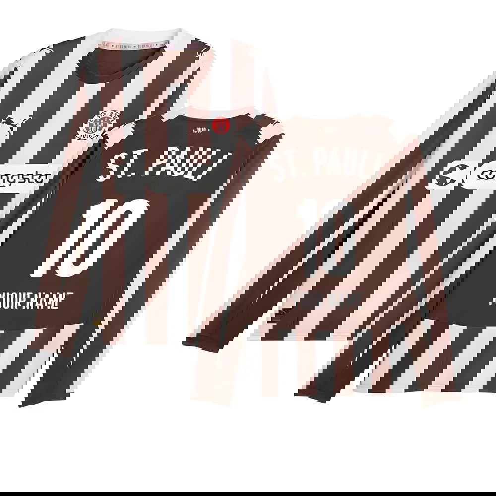 2025-2026 St Pauli Long Sleeve Home Shirt (Your Name)